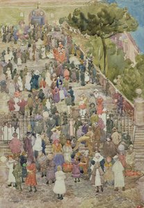 Steps of Santa Maria Aracoeli, Rome, c.1898-99 by Maurice Brazil Prendergast